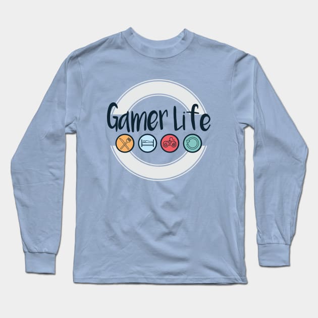 Funny Gift For Gamer Long Sleeve T-Shirt by LR_Collections